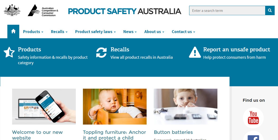 New and Improved Product Safety Australia website